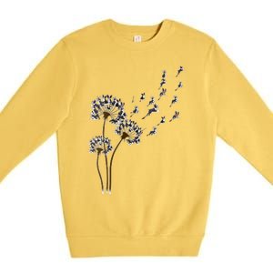 S Boston Terrier Flower Fly Dandelion Boston Terrier Funny Dog V Neck Premium Crewneck Sweatshirt