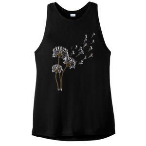 S Boston Terrier Flower Fly Dandelion Boston Terrier Funny Dog V Neck Ladies PosiCharge Tri-Blend Wicking Tank