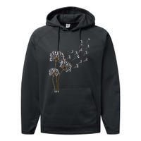 S Boston Terrier Flower Fly Dandelion Boston Terrier Funny Dog V Neck Performance Fleece Hoodie