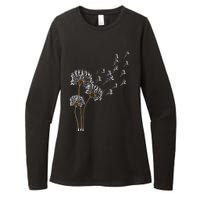 S Boston Terrier Flower Fly Dandelion Boston Terrier Funny Dog V Neck Womens CVC Long Sleeve Shirt