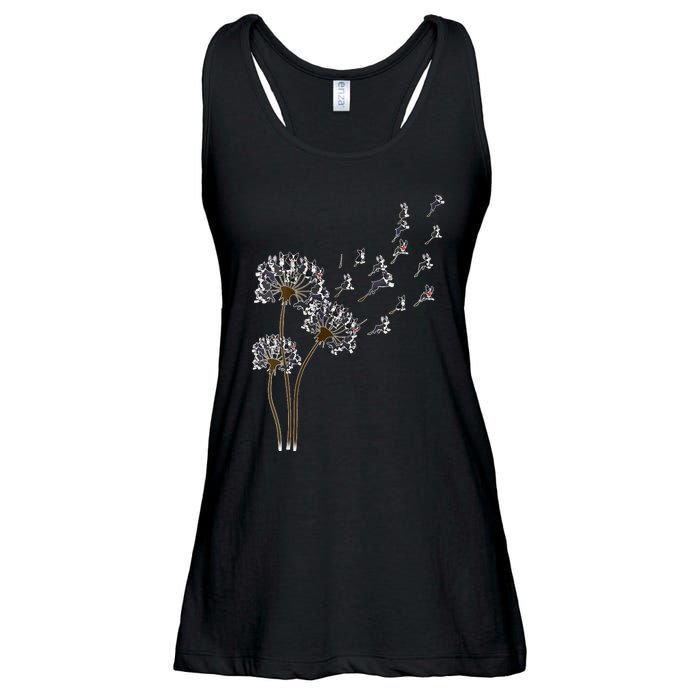 S Boston Terrier Flower Fly Dandelion Boston Terrier Funny Dog V Neck Ladies Essential Flowy Tank