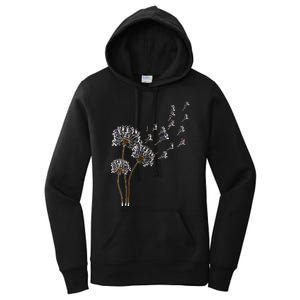 S Boston Terrier Flower Fly Dandelion Boston Terrier Funny Dog V Neck Women's Pullover Hoodie