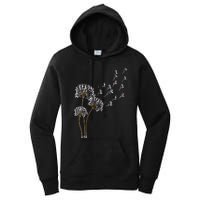 S Boston Terrier Flower Fly Dandelion Boston Terrier Funny Dog V Neck Women's Pullover Hoodie