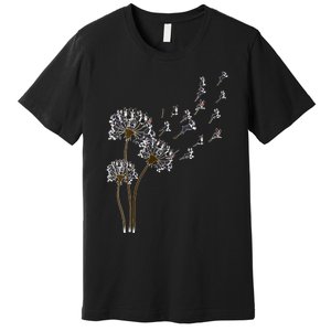 S Boston Terrier Flower Fly Dandelion Boston Terrier Funny Dog V Neck Premium T-Shirt