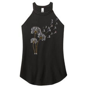 S Boston Terrier Flower Fly Dandelion Boston Terrier Funny Dog V Neck Women's Perfect Tri Rocker Tank