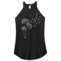 S Boston Terrier Flower Fly Dandelion Boston Terrier Funny Dog V Neck Women's Perfect Tri Rocker Tank