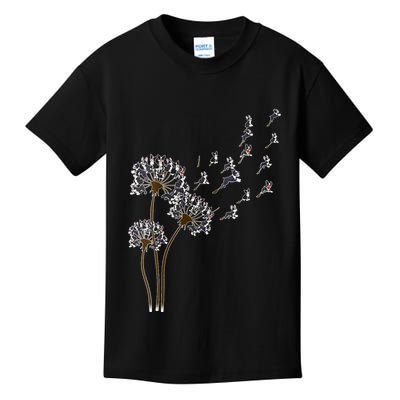 S Boston Terrier Flower Fly Dandelion Boston Terrier Funny Dog V Neck Kids T-Shirt