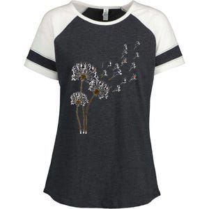 S Boston Terrier Flower Fly Dandelion Boston Terrier Funny Dog V Neck Enza Ladies Jersey Colorblock Tee