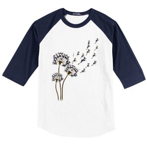 S Boston Terrier Flower Fly Dandelion Boston Terrier Funny Dog V Neck Baseball Sleeve Shirt