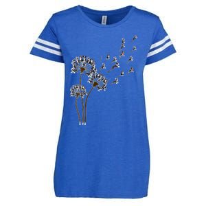 S Boston Terrier Flower Fly Dandelion Boston Terrier Funny Dog V Neck Enza Ladies Jersey Football T-Shirt