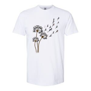 S Boston Terrier Flower Fly Dandelion Boston Terrier Funny Dog V Neck Softstyle CVC T-Shirt