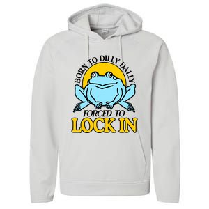 Shitheadsteve Born To Dilly Dally Frog Forced To Lock In New Performance Fleece Hoodie