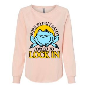 Shitheadsteve Born To Dilly Dally Frog Forced To Lock In New Womens California Wash Sweatshirt