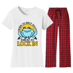 Shitheadsteve Born To Dilly Dally Frog Forced To Lock In New Women's Flannel Pajama Set