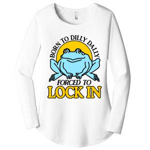 Shitheadsteve Born To Dilly Dally Frog Forced To Lock In New Women's Perfect Tri Tunic Long Sleeve Shirt