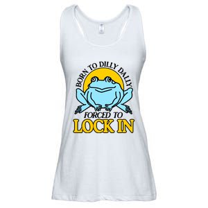 Shitheadsteve Born To Dilly Dally Frog Forced To Lock In New Ladies Essential Flowy Tank