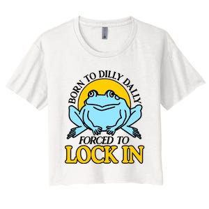 Shitheadsteve Born To Dilly Dally Frog Forced To Lock In New Women's Crop Top Tee