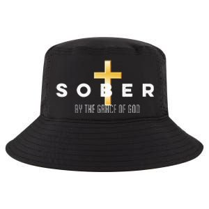 Sober By The Grace Of God Aa Recovery Christian Sobriety Cool Comfort Performance Bucket Hat