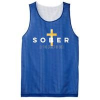 Sober By The Grace Of God Aa Recovery Christian Sobriety Mesh Reversible Basketball Jersey Tank