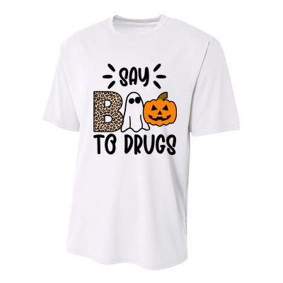 Say Boo To Drugs Awareness Halloween Youth Performance Sprint T-Shirt