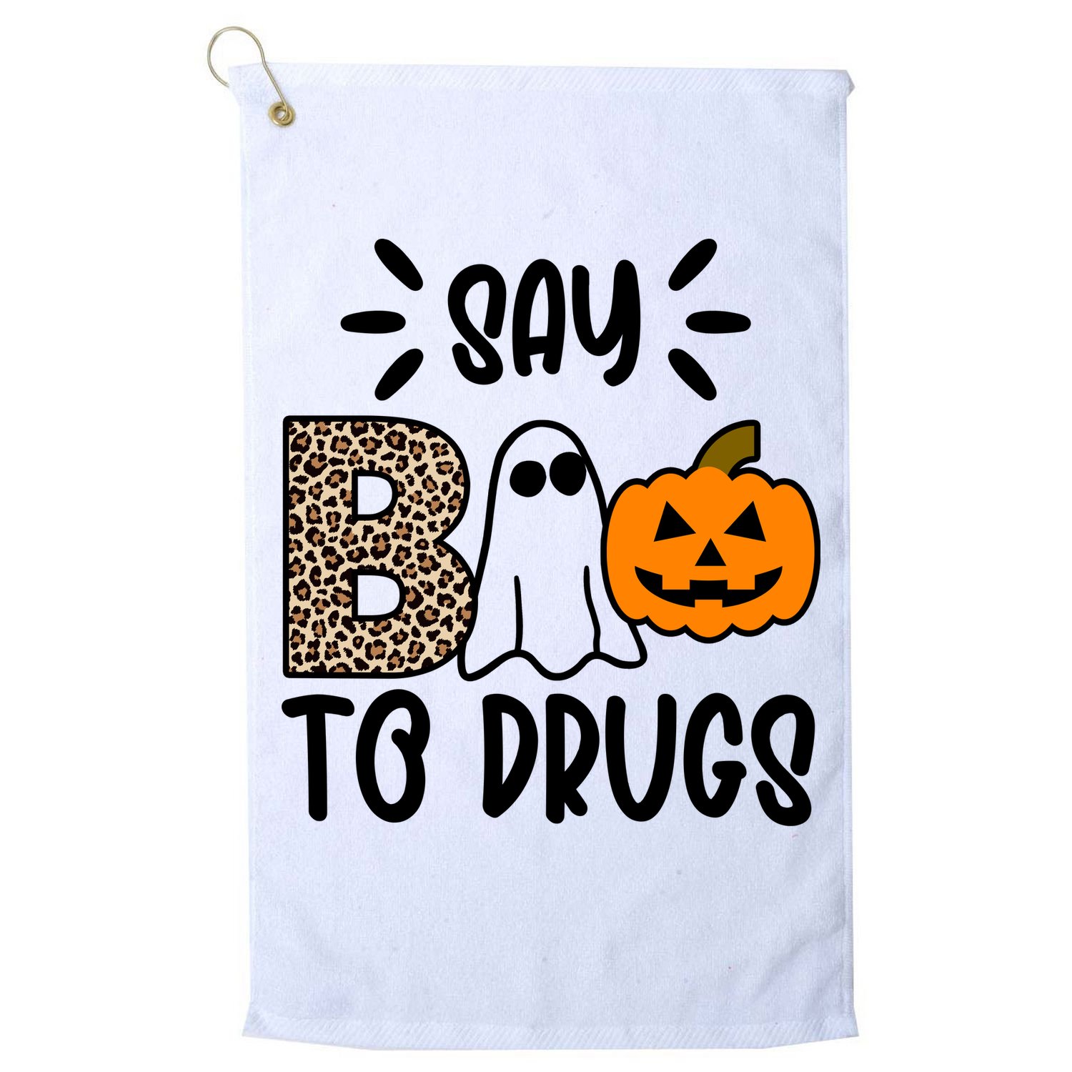 Say Boo To Drugs Awareness Halloween Golf Towel