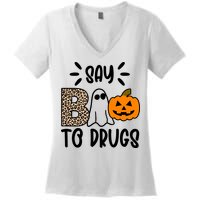 Say Boo To Drugs Awareness Halloween Women's V-Neck T-Shirt