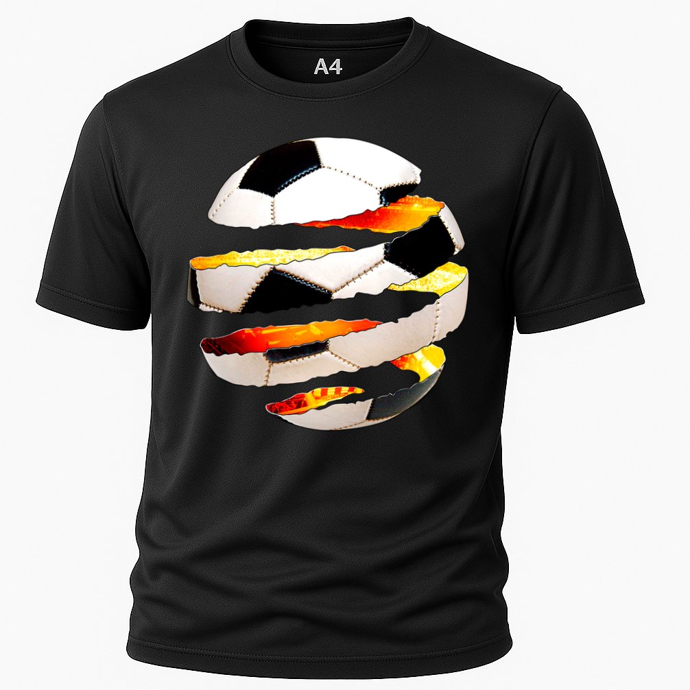 Soccer Ball Tear Cooling Performance Crew T-Shirt