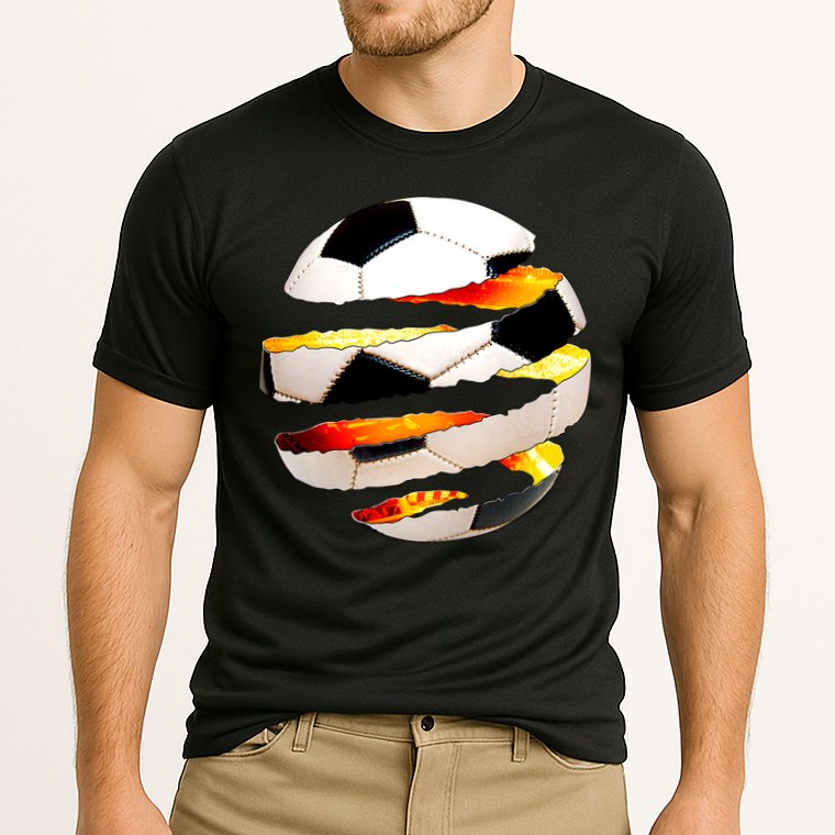 Soccer Ball Tear Cooling Performance Crew T-Shirt