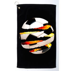 Soccer Ball Tear Platinum Collection Golf Towel