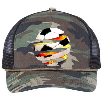 Soccer Ball Tear Retro Rope Trucker Hat Cap