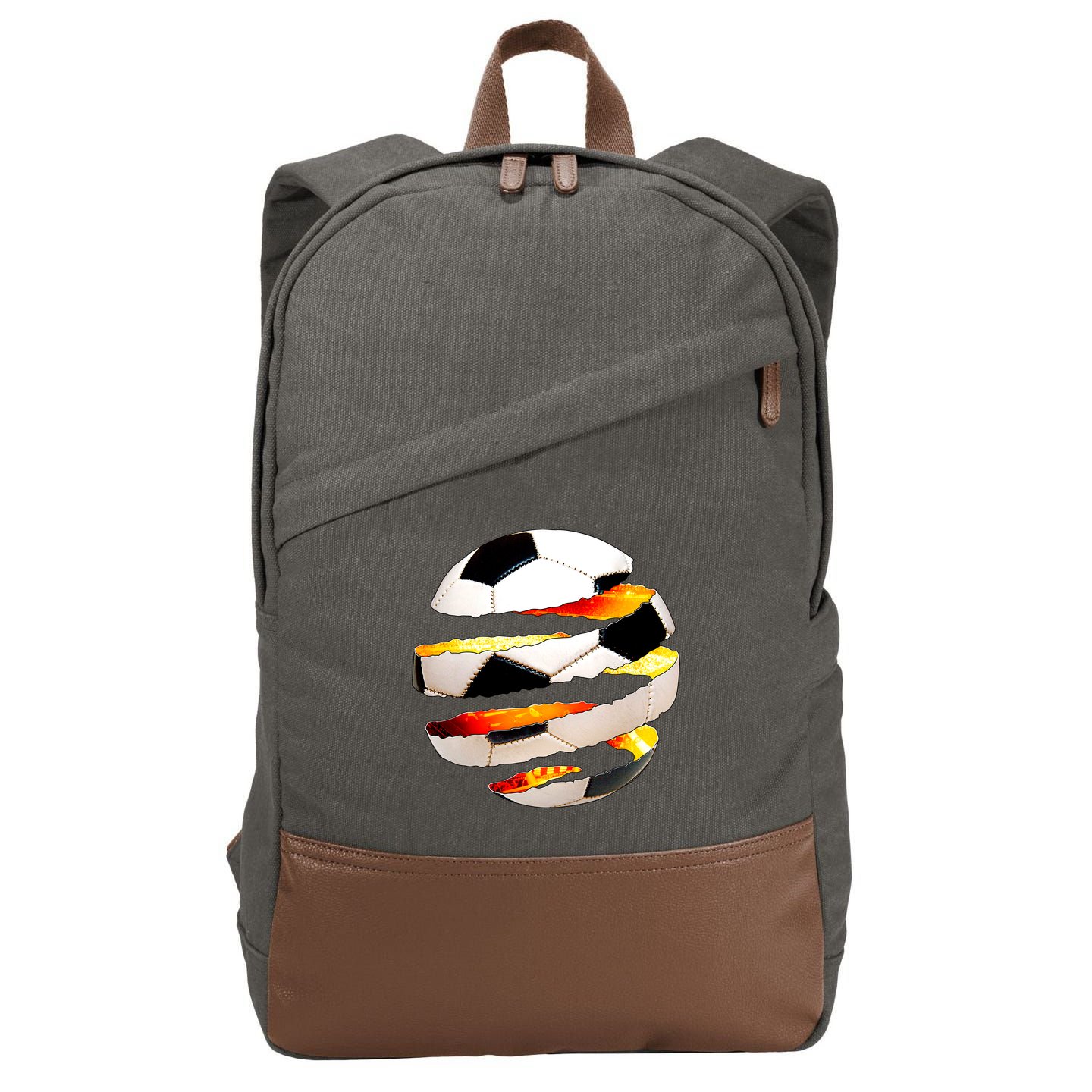 Soccer Ball Tear Cotton Canvas Backpack
