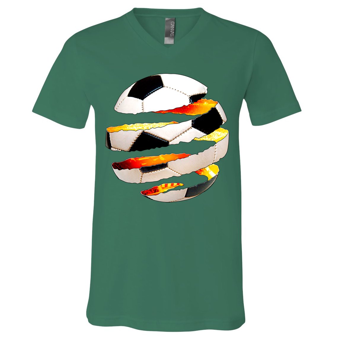 Soccer Ball Tear V-Neck T-Shirt
