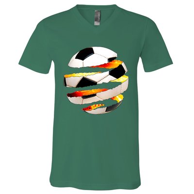 Soccer Ball Tear V-Neck T-Shirt