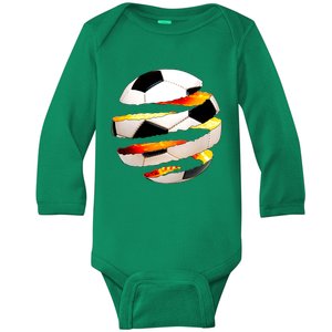 Soccer Ball Tear Baby Long Sleeve Bodysuit