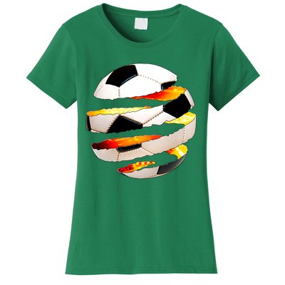 Soccer Ball Tear Women's T-Shirt