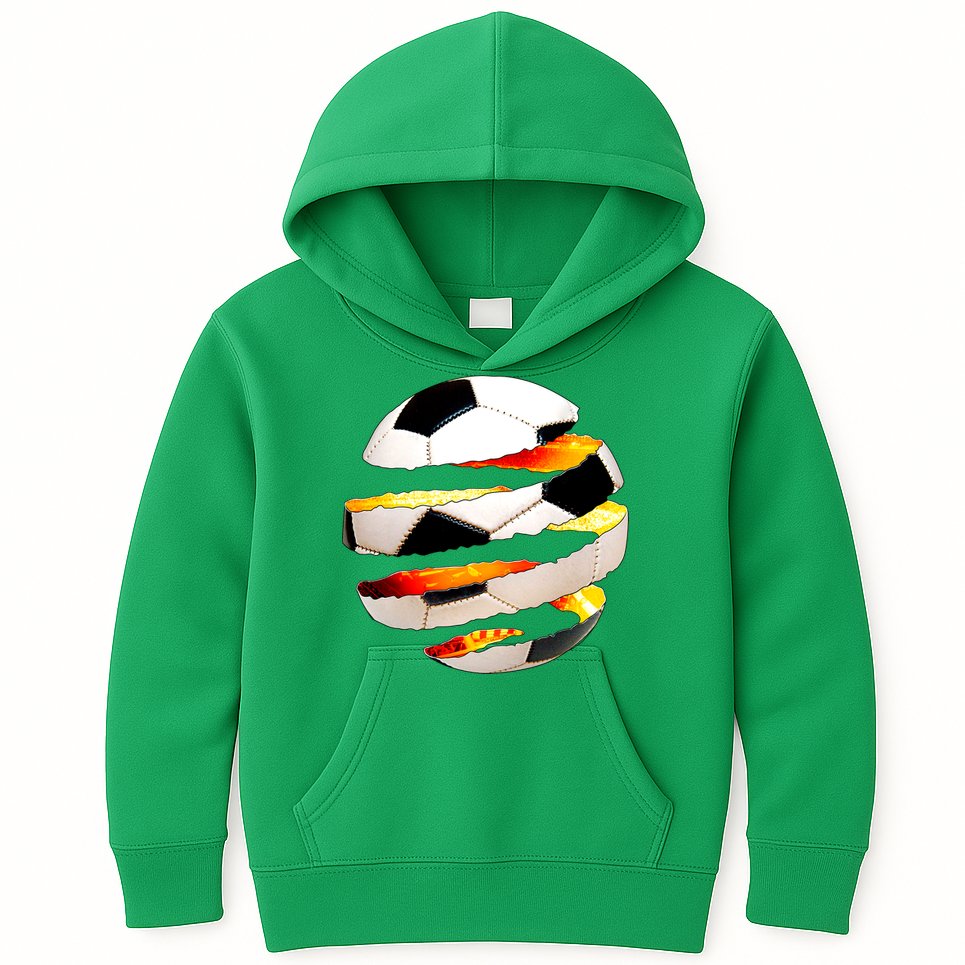 Soccer Ball Tear Kids Hoodie