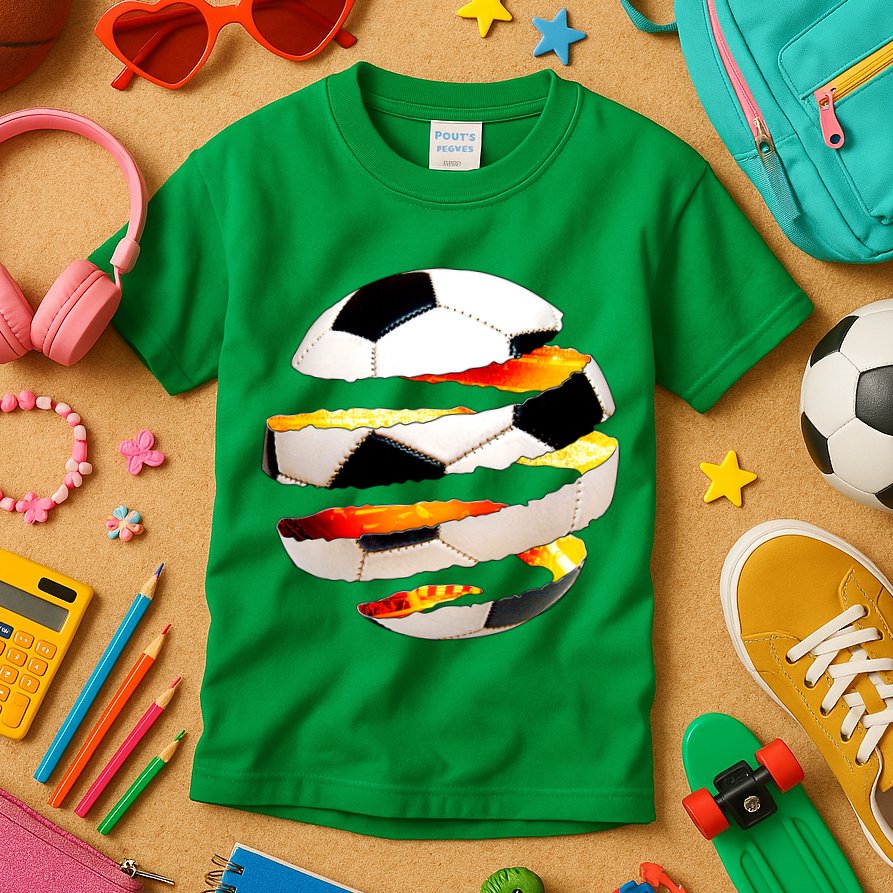Soccer Ball Tear Kids T-Shirt