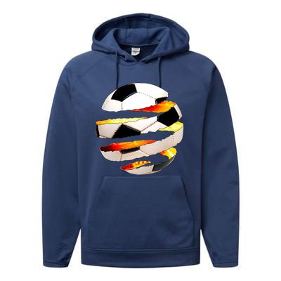 Soccer Ball Tear Performance Fleece Hoodie