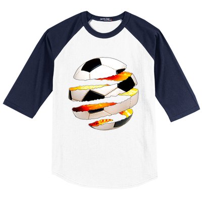 Soccer Ball Tear Baseball Sleeve Shirt