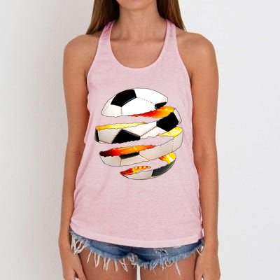 Soccer Ball Tear Women's Knotted Racerback Tank