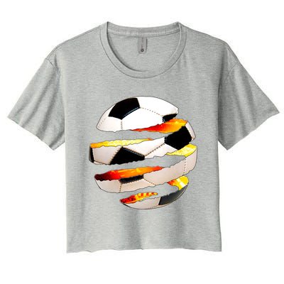 Soccer Ball Tear Women's Crop Top Tee