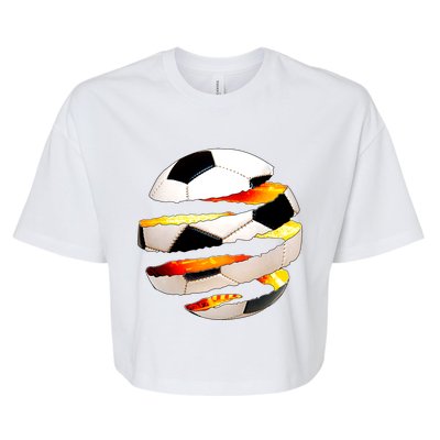 Soccer Ball Tear Bella+Canvas Jersey Crop Tee