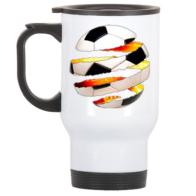 Soccer Ball Tear Stainless Steel Travel Mug