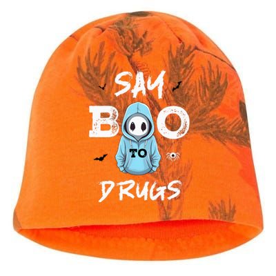 Say Boo To Drugs Funny Halloween Red Ribbon Week Awareness Kati - Camo Knit Beanie