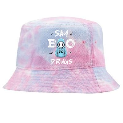 Say Boo To Drugs Funny Halloween Red Ribbon Week Awareness Tie-Dyed Bucket Hat