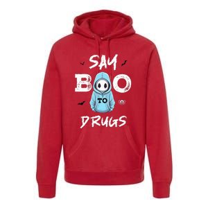 Say Boo To Drugs Funny Halloween Red Ribbon Week Awareness Premium Hoodie