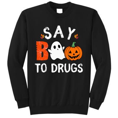 Say Boo To Drugs Funny Halloween Red Ribbon Week Awareness Sweatshirt