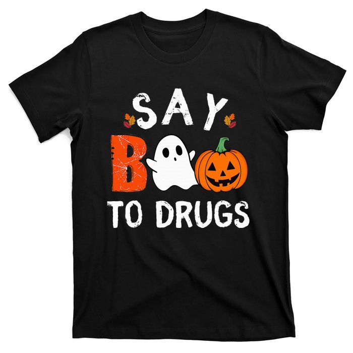 Say Boo To Drugs Funny Halloween Red Ribbon Week Awareness T-Shirt