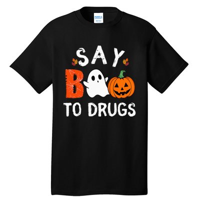 Say Boo To Drugs Funny Halloween Red Ribbon Week Awareness Tall T-Shirt