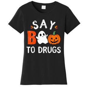 Say Boo To Drugs Funny Halloween Red Ribbon Week Awareness Women's T-Shirt